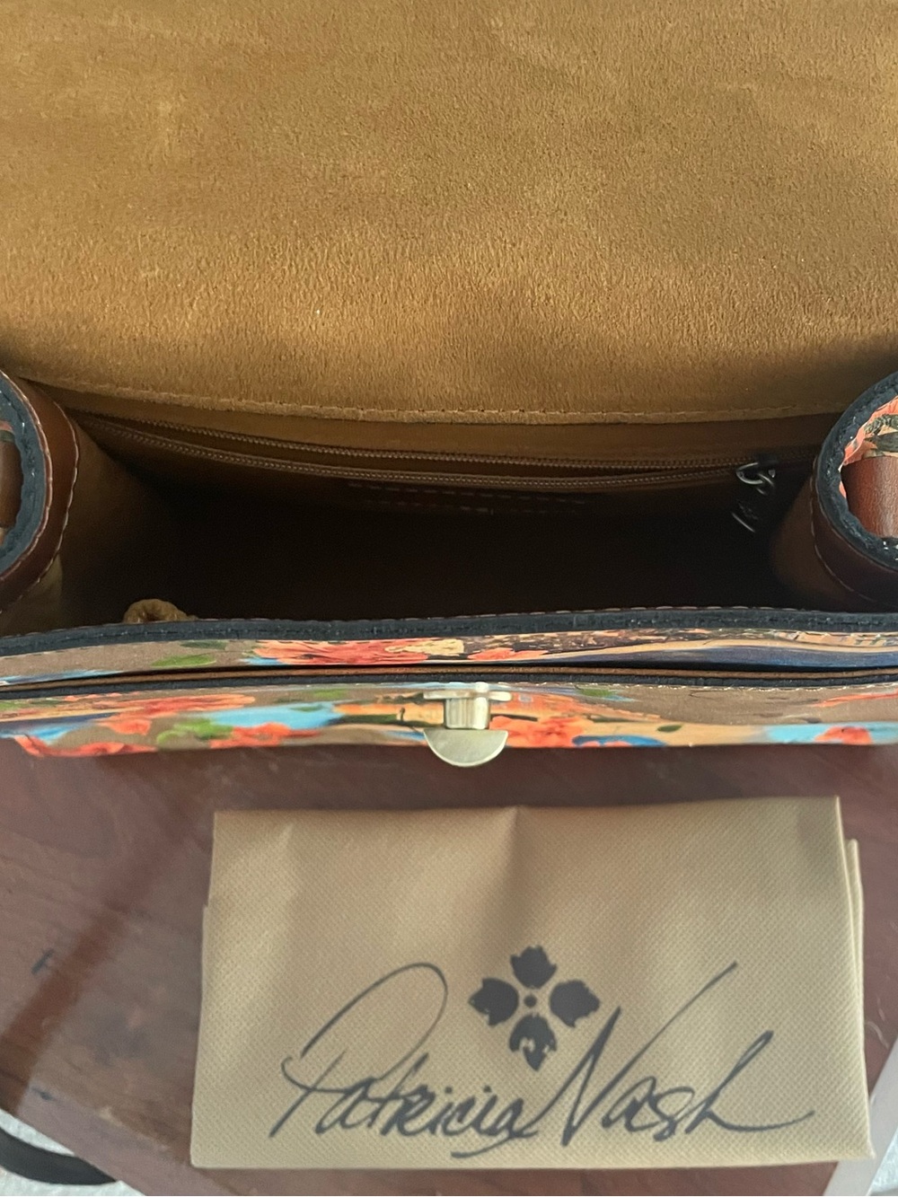 Patricia Nash chauny leather satchel French Riviera - Picture 3 of 5